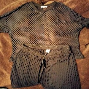 See thru top and shorts